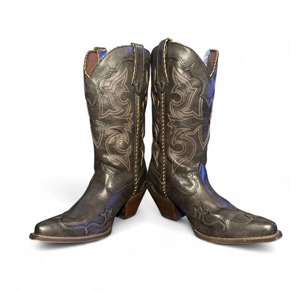 Durango Women’s 12” Western Cowboy Boots RD5514 Size 7M Grey Leather Snip Toe - Picture 4 of 6